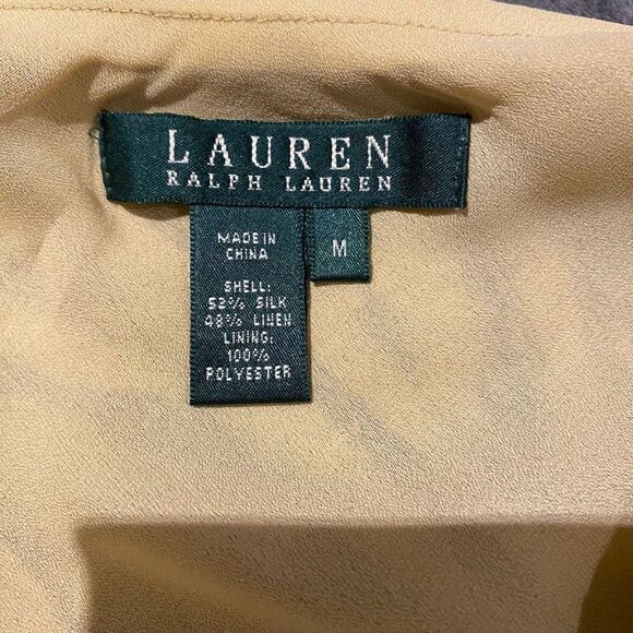 Lauren Ralph Lauren Silk Linen Skirt Zebra Print Flair Ruffle Slit Size Medium - Picture 8 of 8